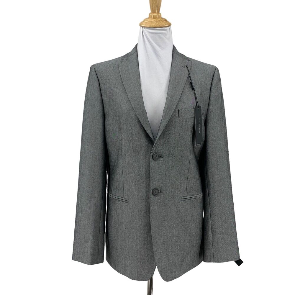 Andrew Marc New York Skinny Blazer 16 Stretch Satin Lined Shoulder Pads Jacket